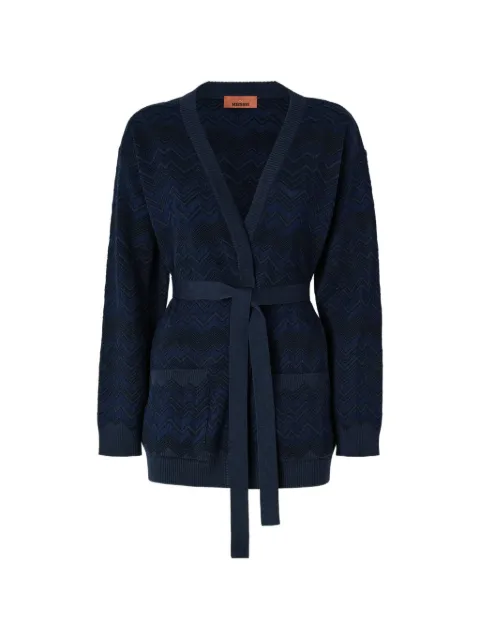 Missoni Zigzag-knit belted cardigan