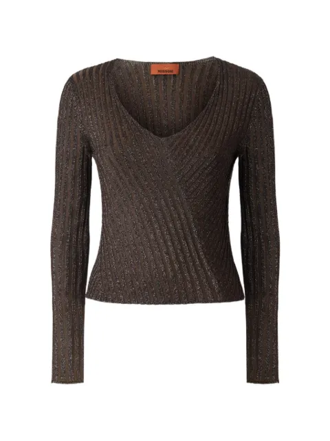 Missoni — metallic-thread ribbed-knit sweater