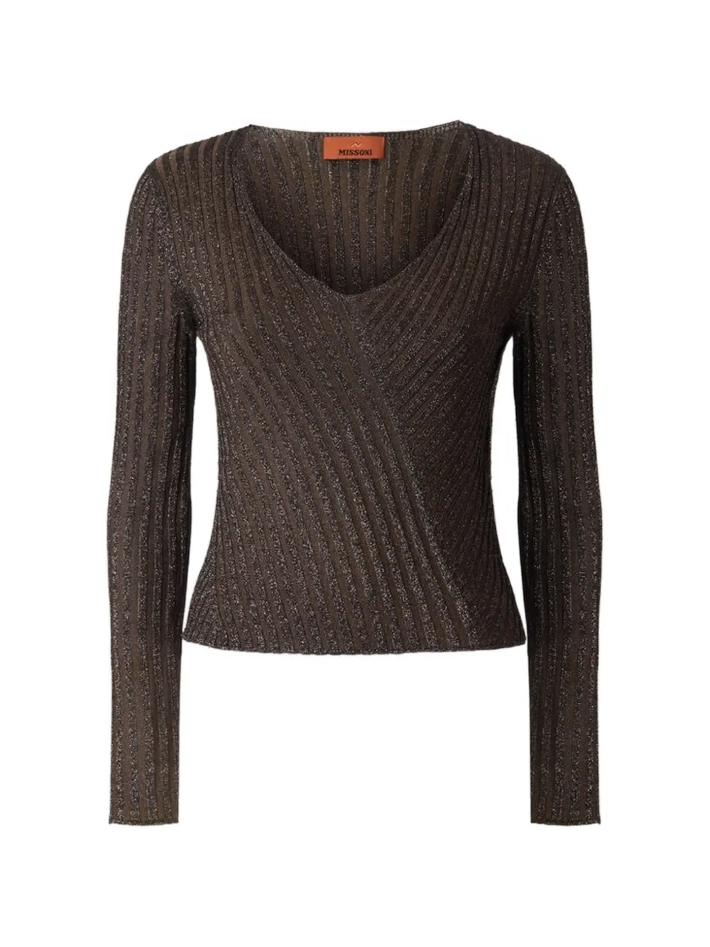 Missoni Ribgebreide trui met metallic-effect Bruin