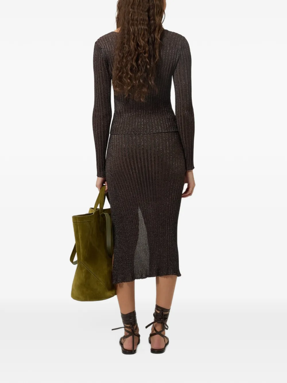 Missoni Ribgebreide trui met metallic-effect Bruin