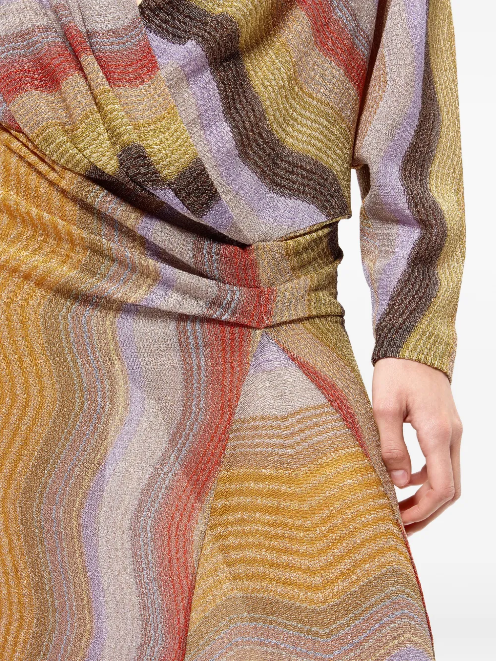 Missoni Jurk met zigzagpatroon Geel