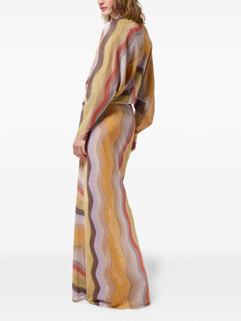 Missoni Jurk met zigzagpatroon Geel