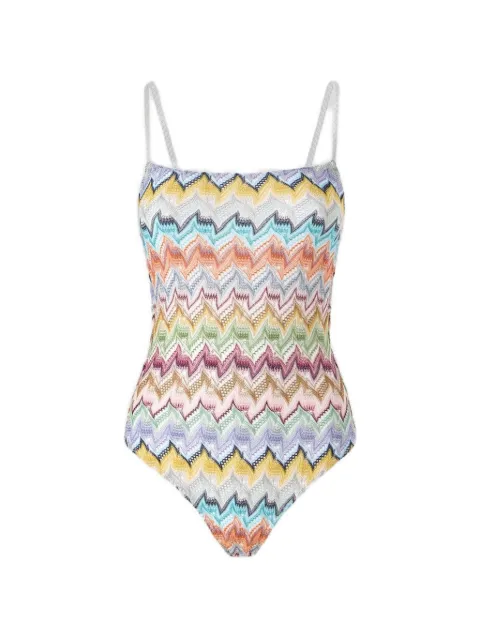 Missoni Zigzag lamé one-piece swimsuit