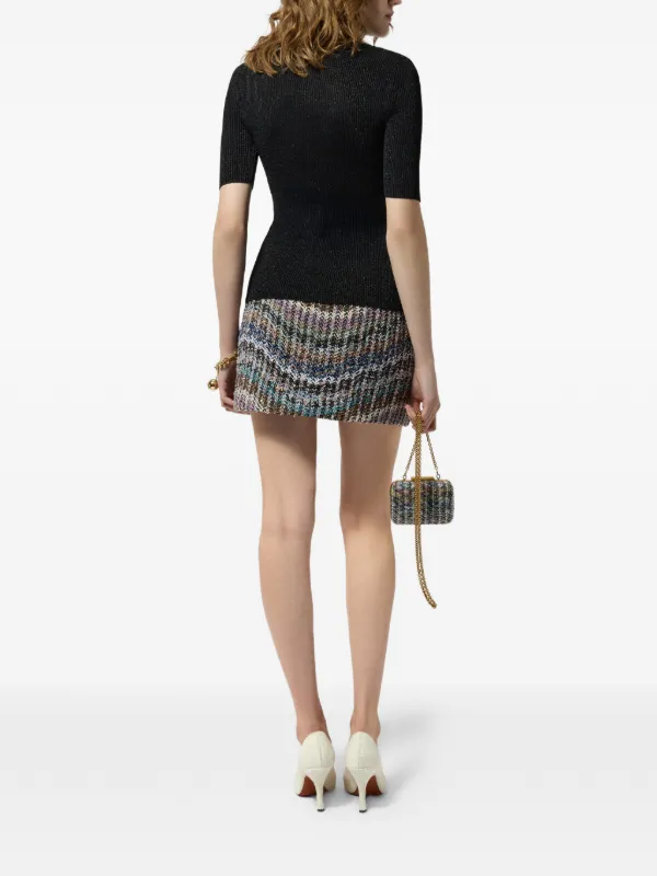 MISSONI スカート ニット ミニスカート ミッソーニ 美品 Missoni ジグザグニット スカート | ブラック | FARFETCH JP