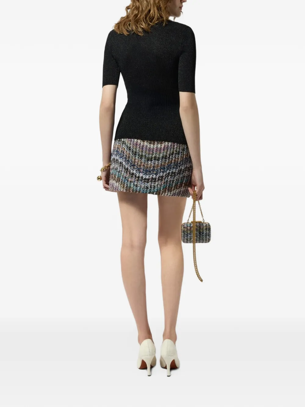 Missoni Rok verfraaid met pailletten en zigzagpatroon Zwart