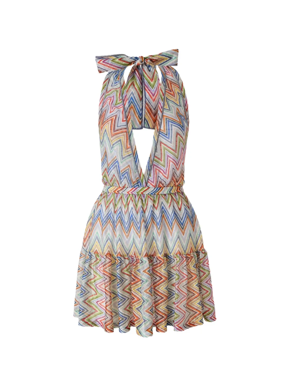 Missoni Abito con ruches e motivo a zig zag - Bianco