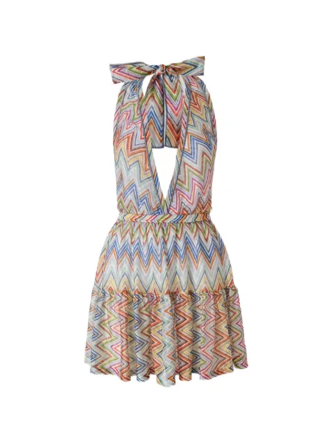Missoni Zigzag-knit ruffled dress