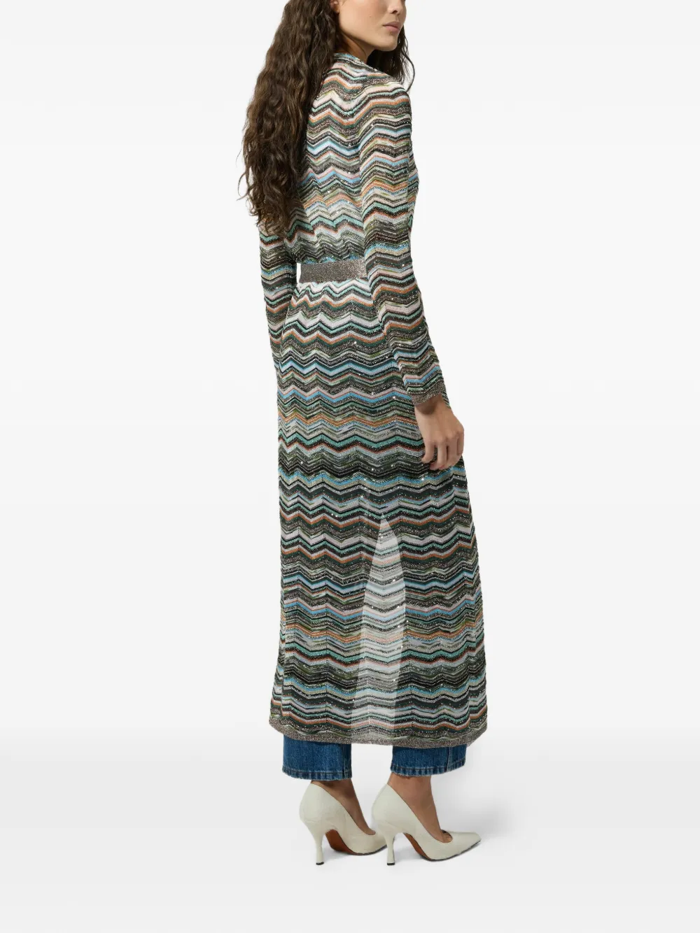 Missoni Vest verfraaid met pailletten en zigzagpatroon Groen