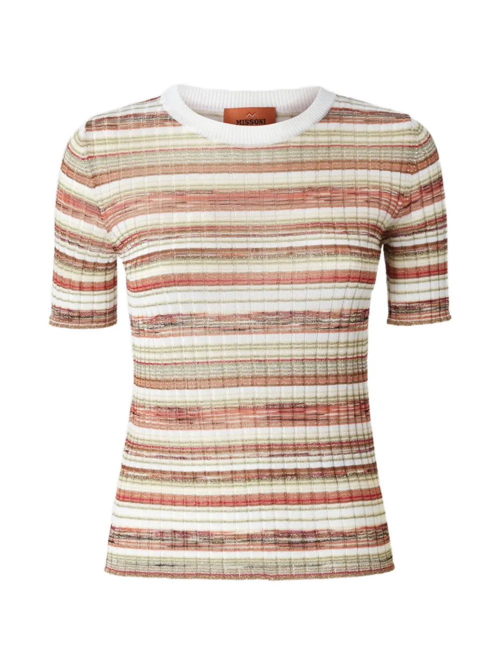 Missoni Striped Ribbed-knit Sweater In Brown