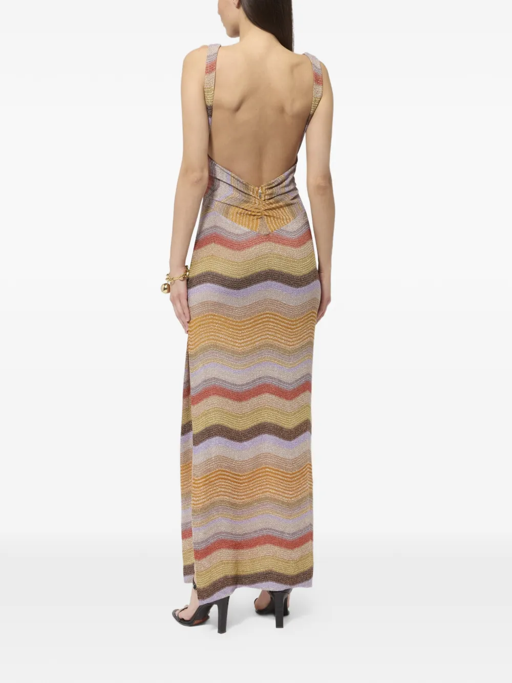 Missoni Jurk met zigzagpatroon en uitgesneden details Oranje