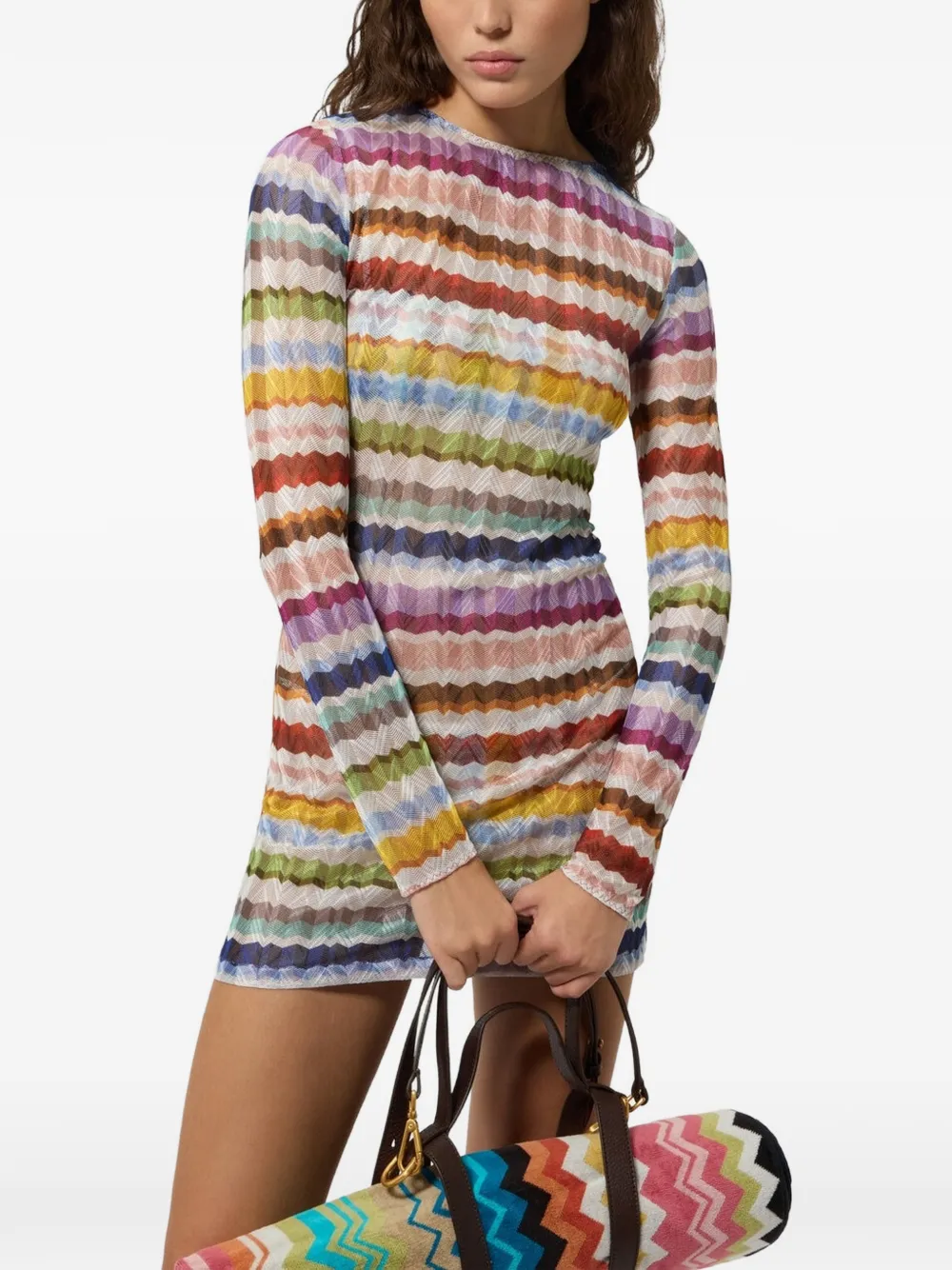 Missoni Strandjurk met zigzag patroon Oranje