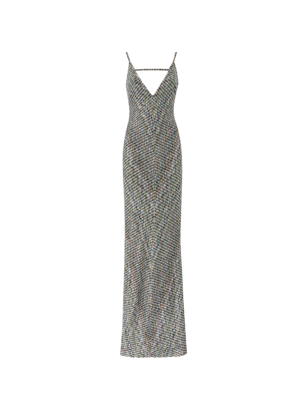 Missoni long dress with open back and sequins - Grigio