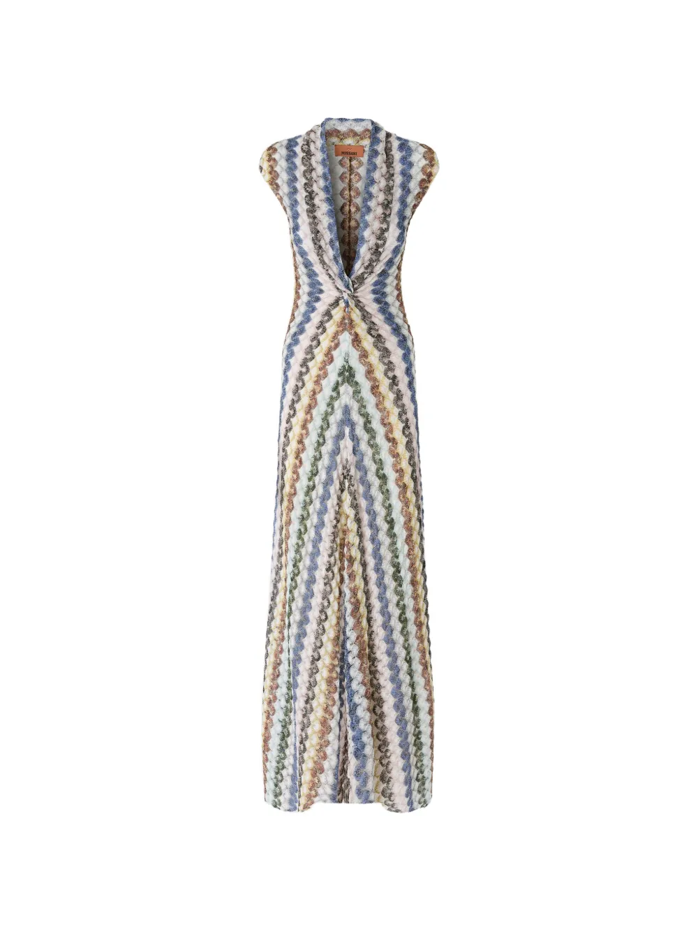 Missoni long lace dress with knot detail - Toni neutri