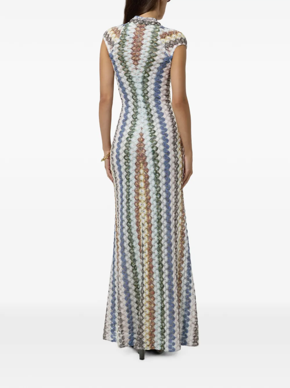 Missoni Lange kanten jurk met knoopdetail Beige