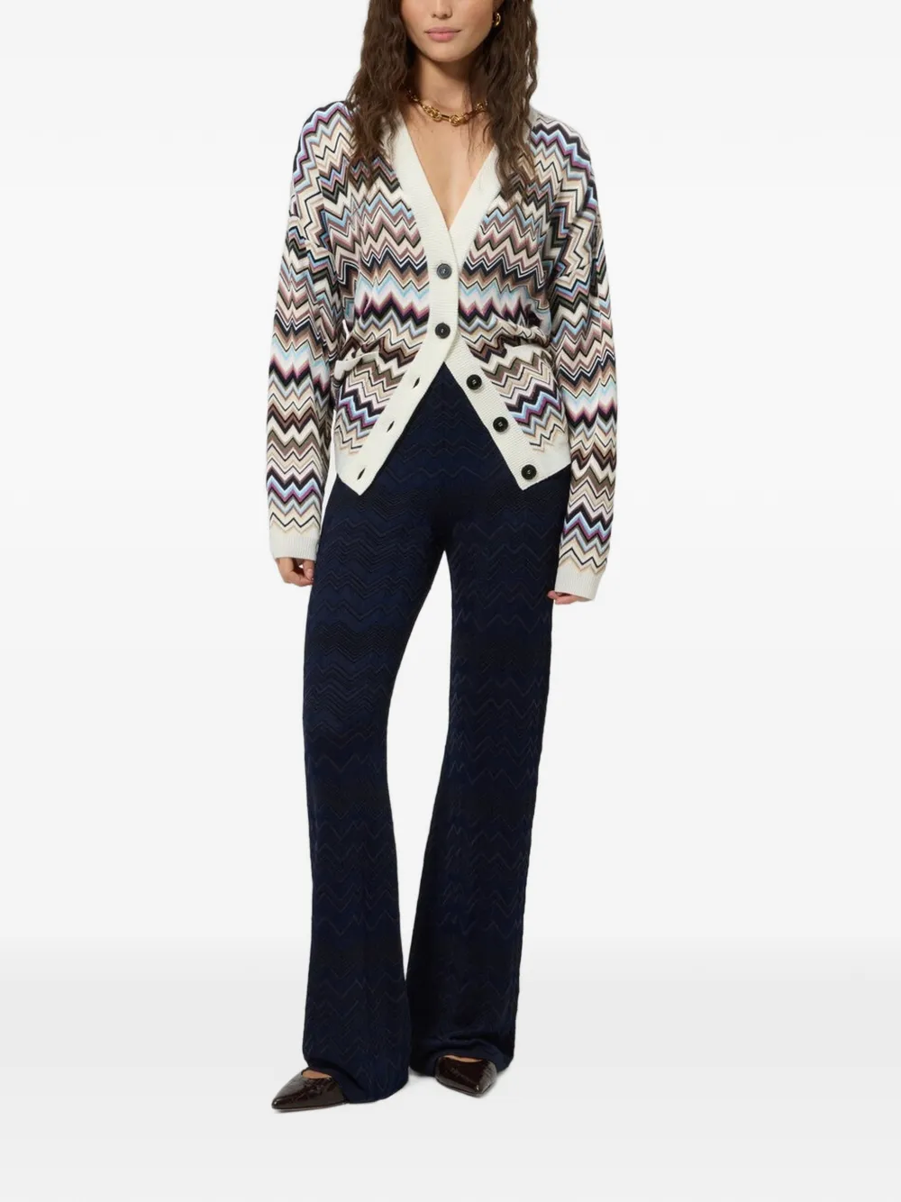 Missoni Broek met zigzagpatroon Blauw