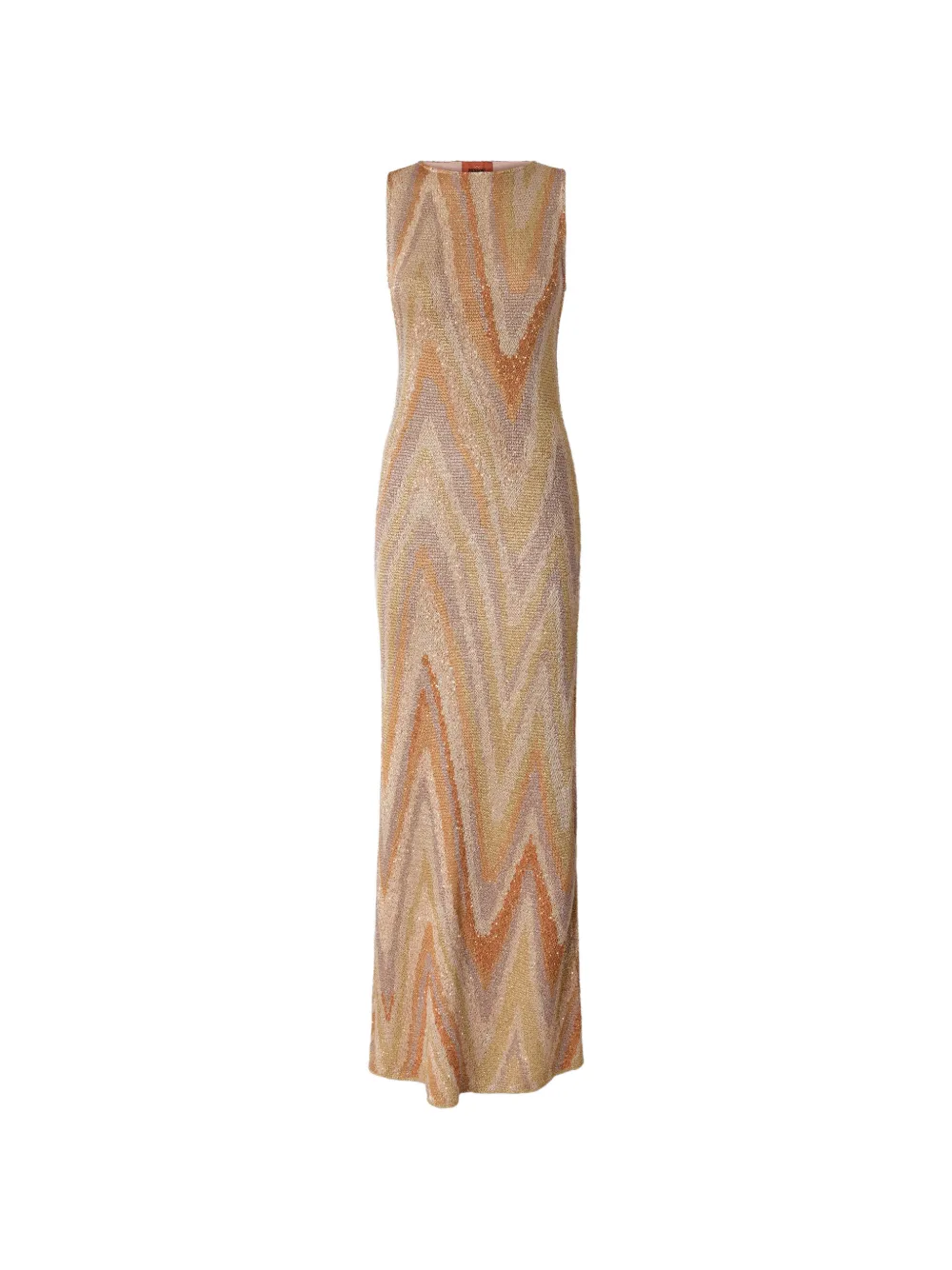 Missoni long dress in zig zag jacquard - Or