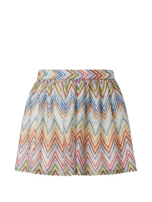 Missoni Zigzag Printed Fabric Shorts in White