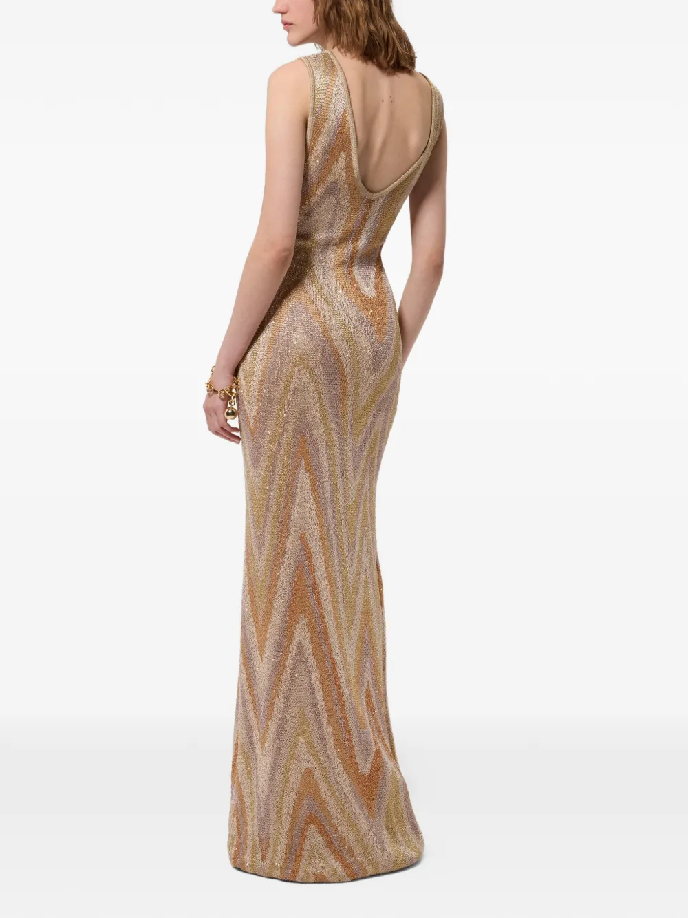 Missoni Jurk met zigzagpatroon Beige