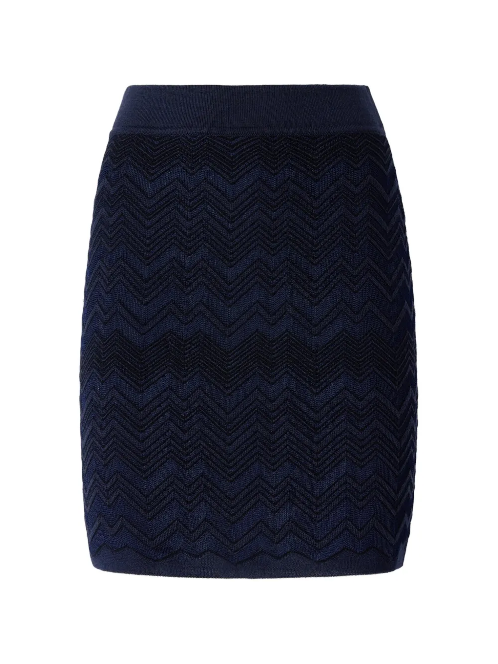 Missoni zig-zag viscose and wool mini skirt - Blu