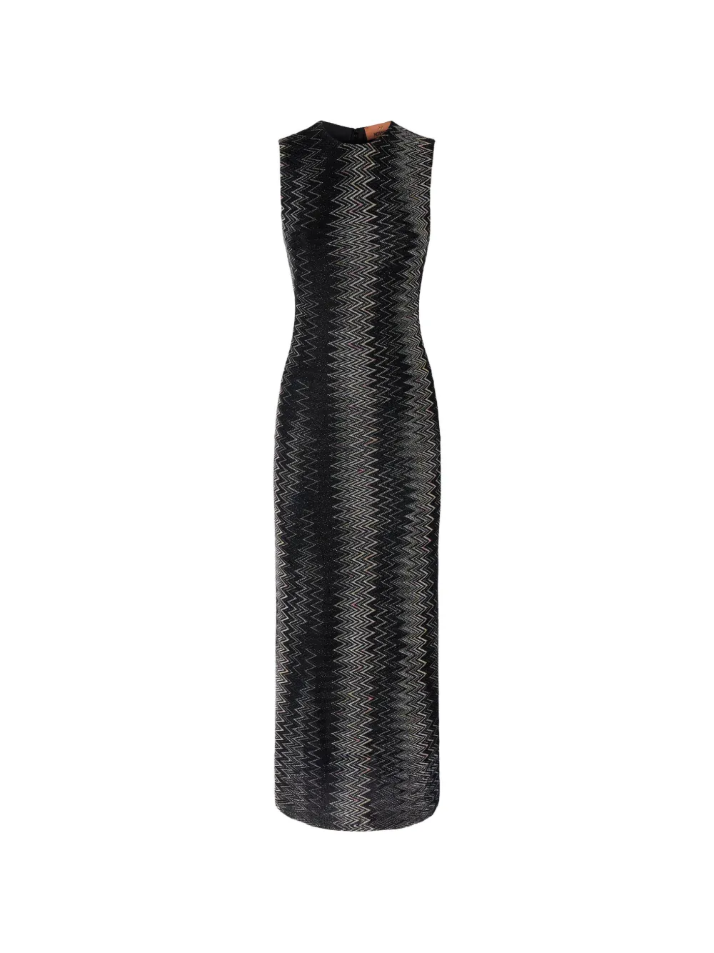 Missoni flared midi dress in viscose lamé Chevron - Nero