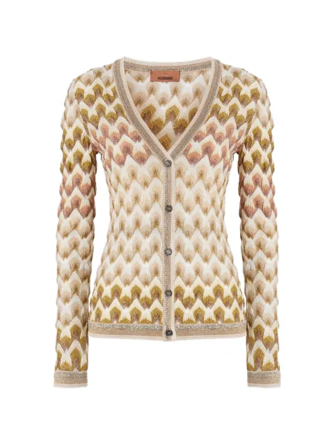 Missoni slim viscose lamé cardigan with lace motif