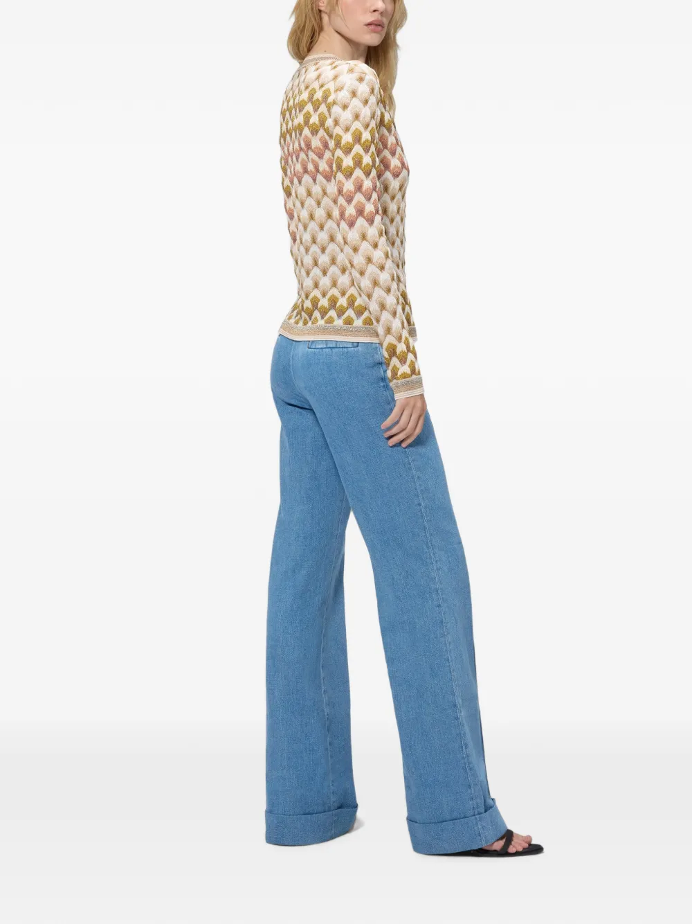 Missoni Viscose lamé vest met kanten patroon Beige