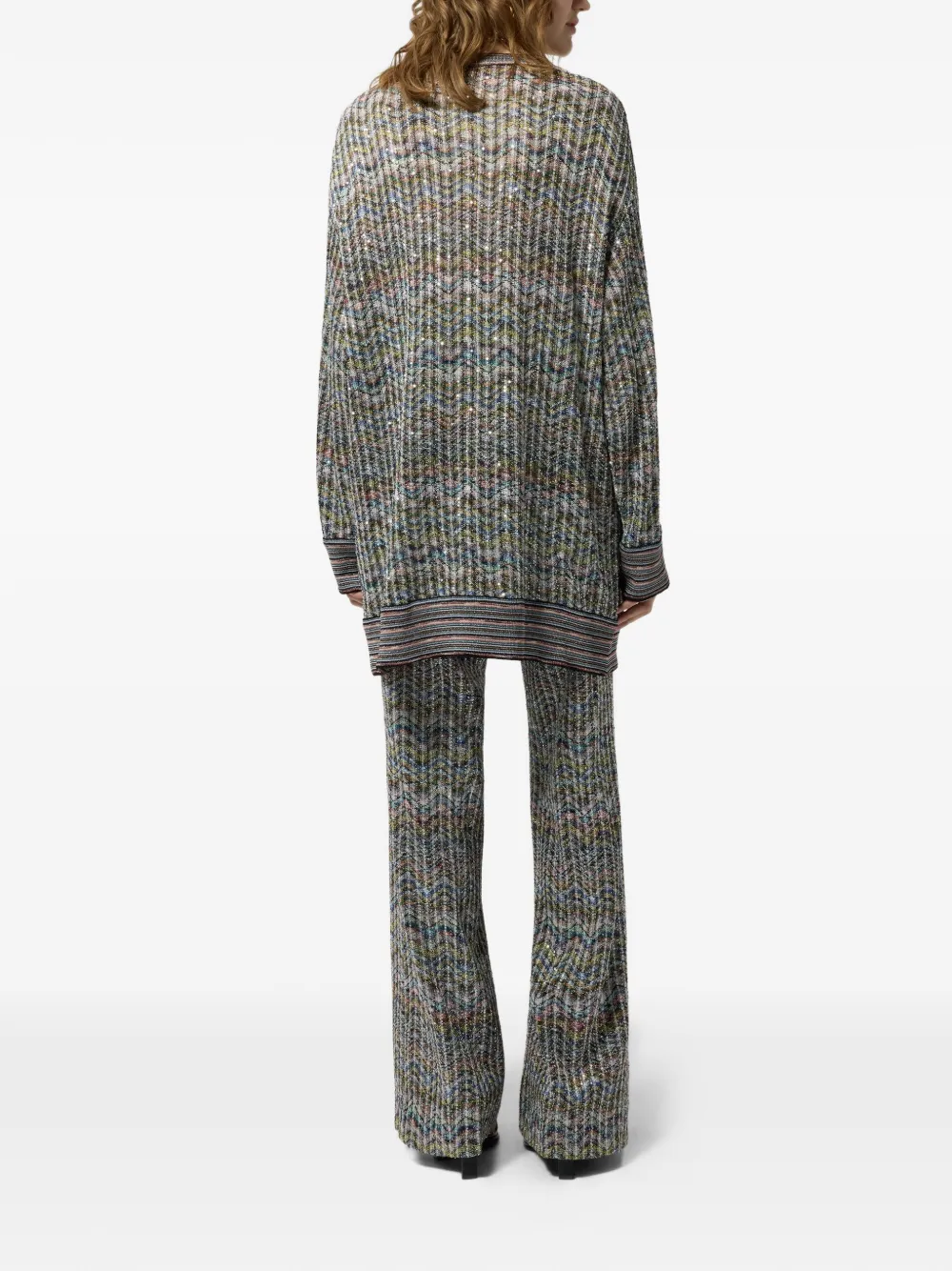 Missoni Oversized vest van viscoseblend met pailletten Groen