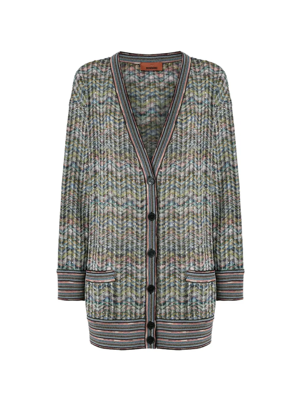 Missoni Paillettenverzierter Cardigan mit Zickzackmuster - Grün