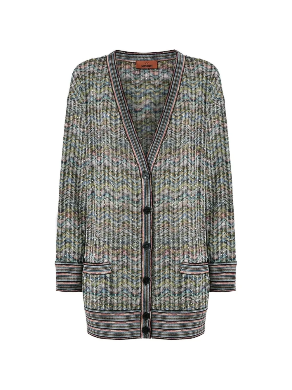 Missoni Oversized vest van viscoseblend met pailletten Groen