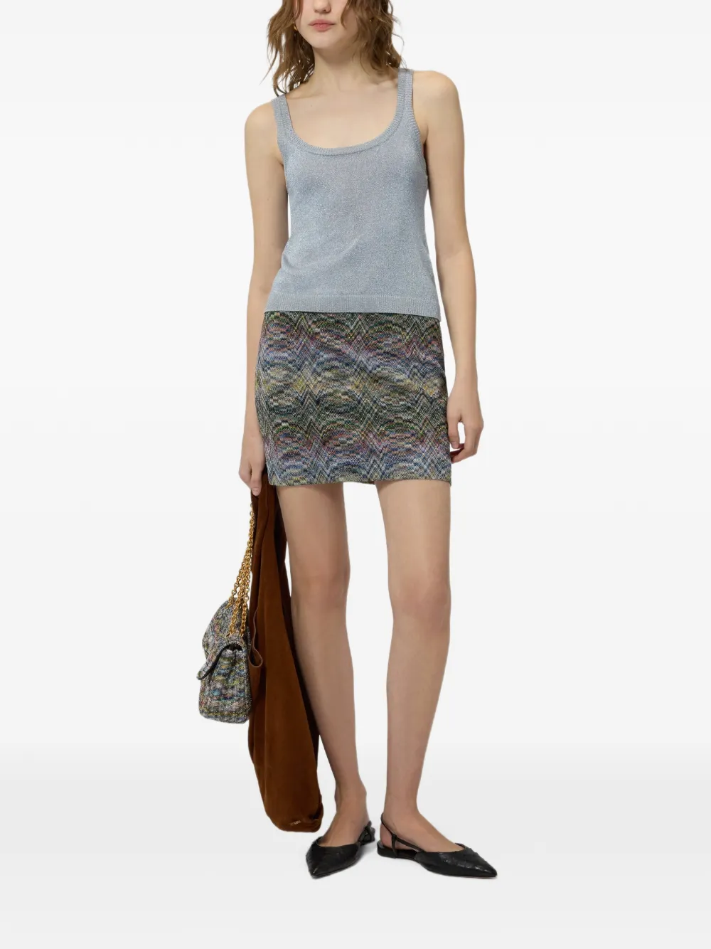 Missoni Rok met zigzagpatroon Blauw