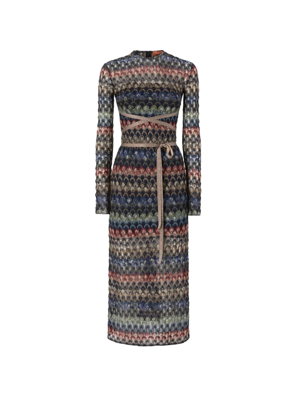 Missoni Jurk met zigzag patroon en open rug Blauw