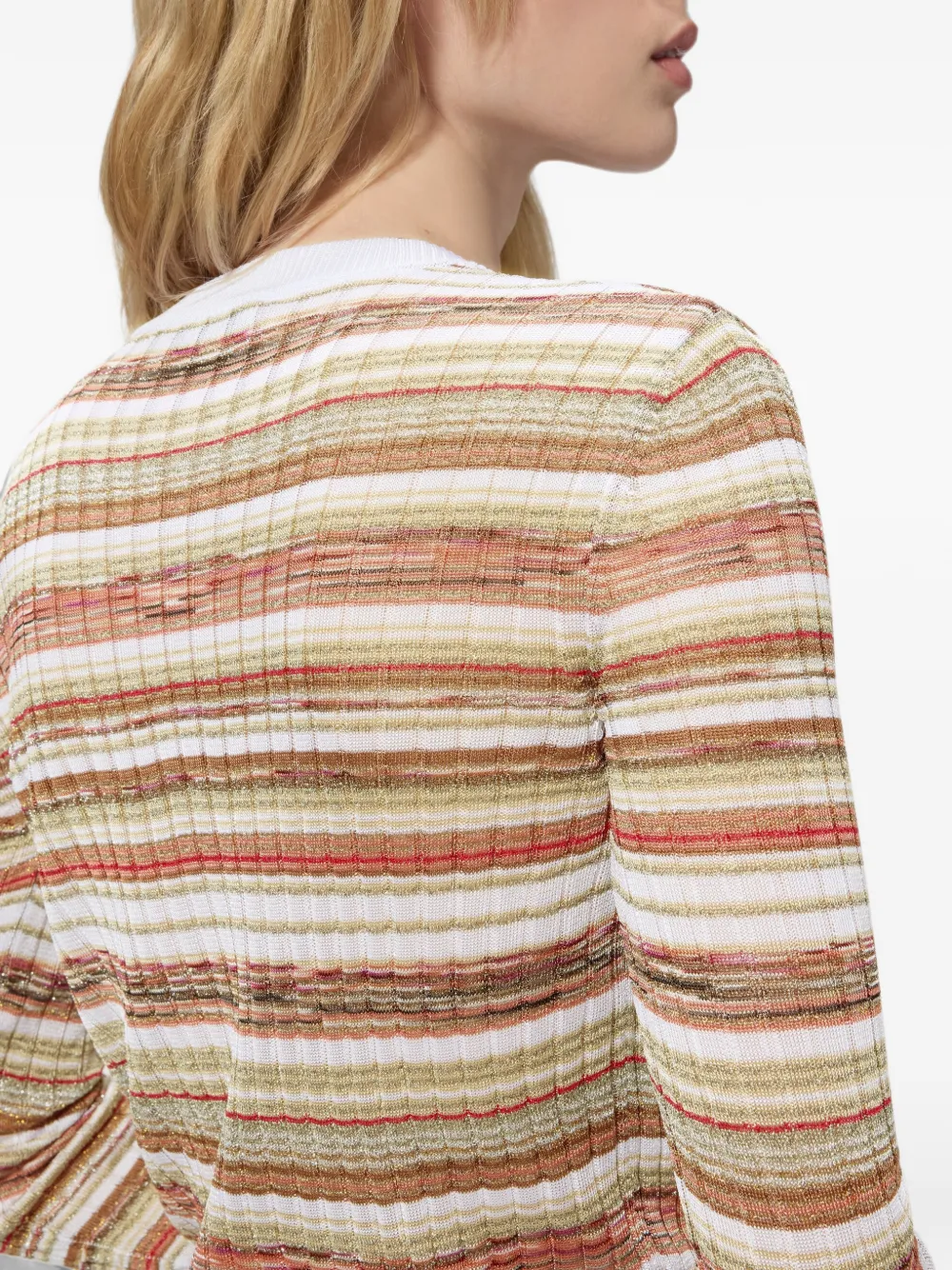 Missoni Geribbeld gestreept vest van viscoseblend Beige