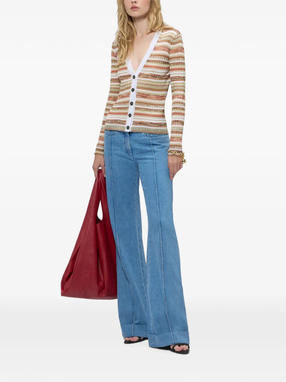 Missoni Geribbeld gestreept vest van viscoseblend Beige