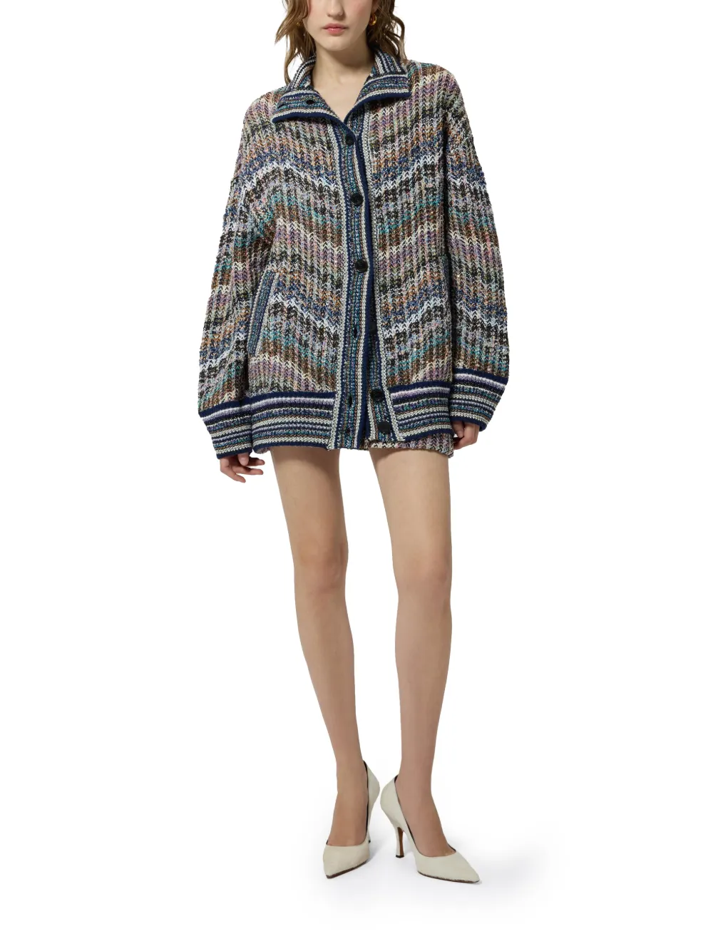 Missoni Gebreid vest met zigzag-patroon Blauw