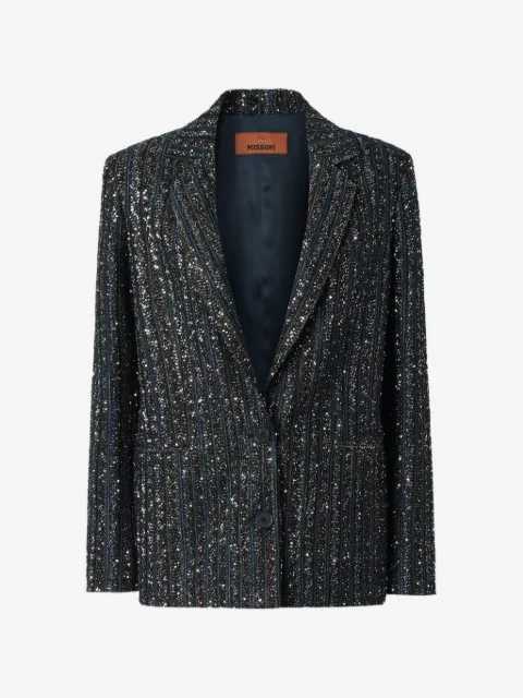 Missoni chamarra con rayas y detalle de lentejuelas