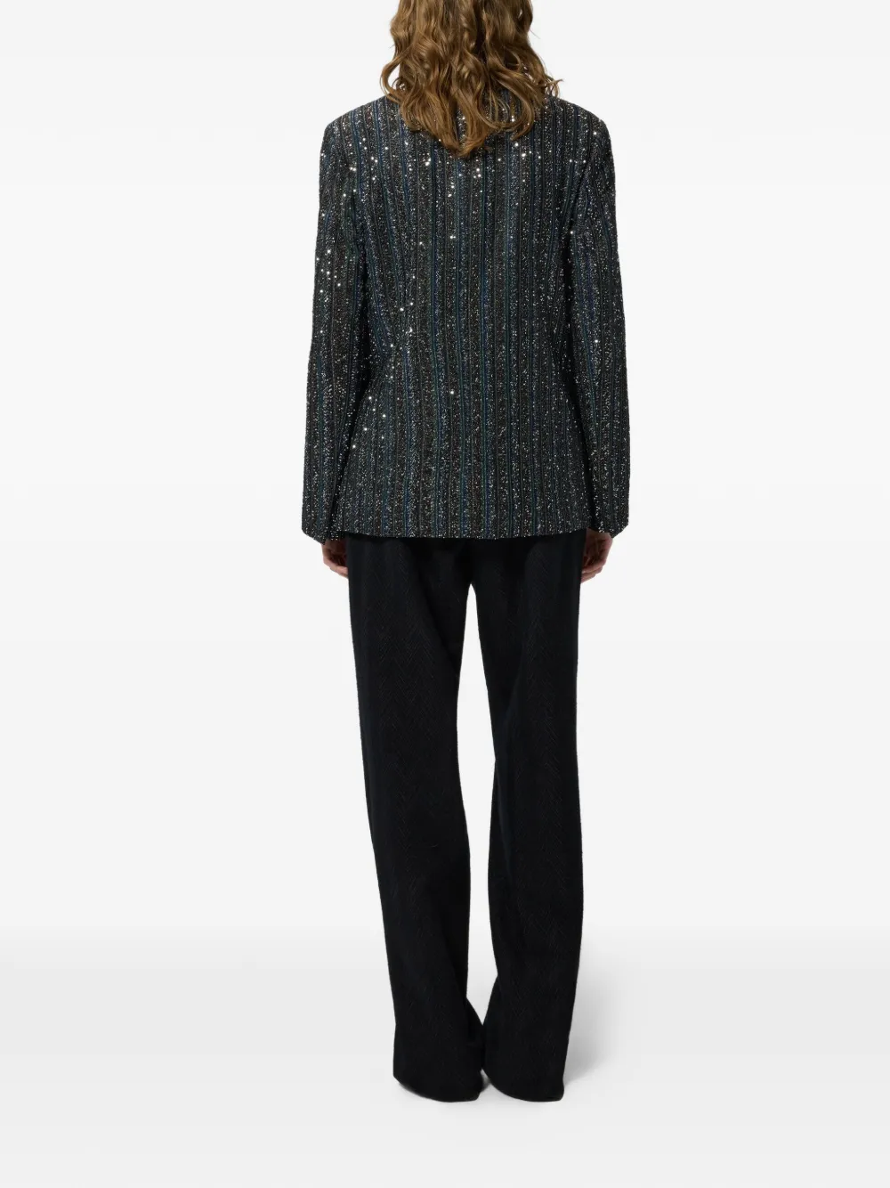 Missoni Sequin-embellished Striped Jacket in Blue, view 3