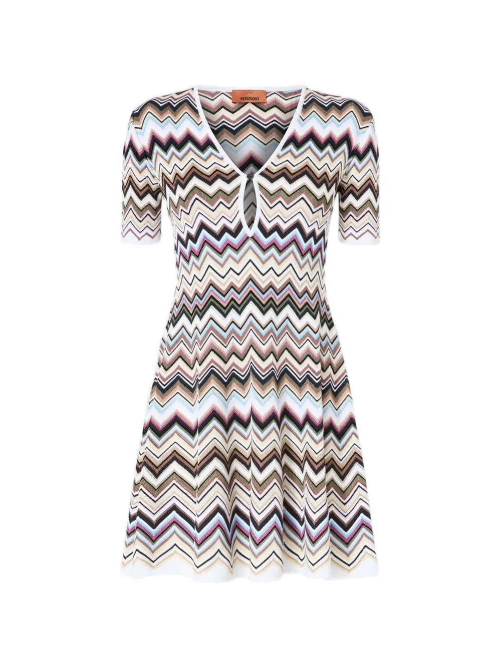 Missoni Jurk met zigzag-patroon en V-hals Wit