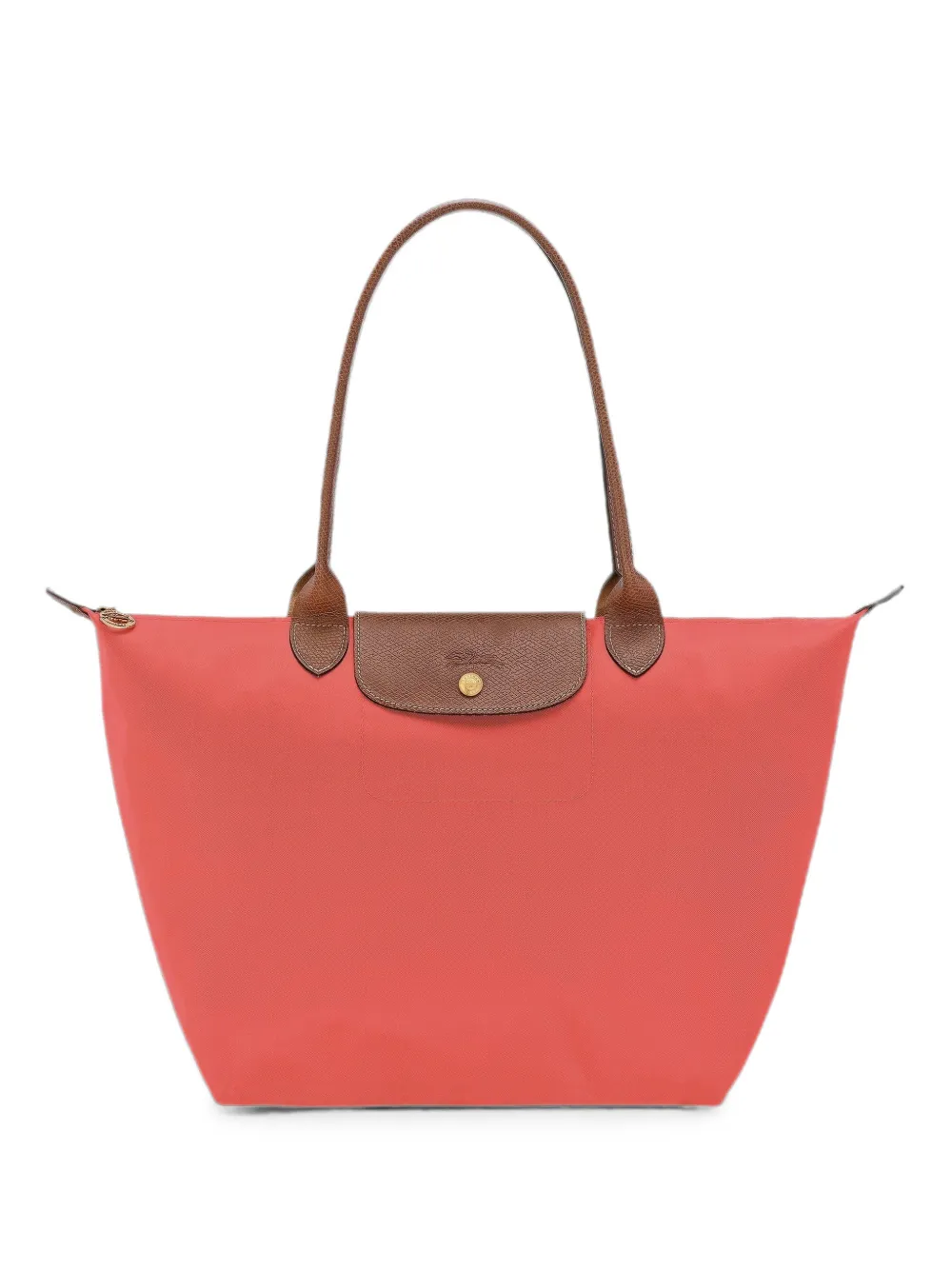 Longchamp 르 플리아쥬 레더 트리밍 숄더 백 | 레드 | Image 1