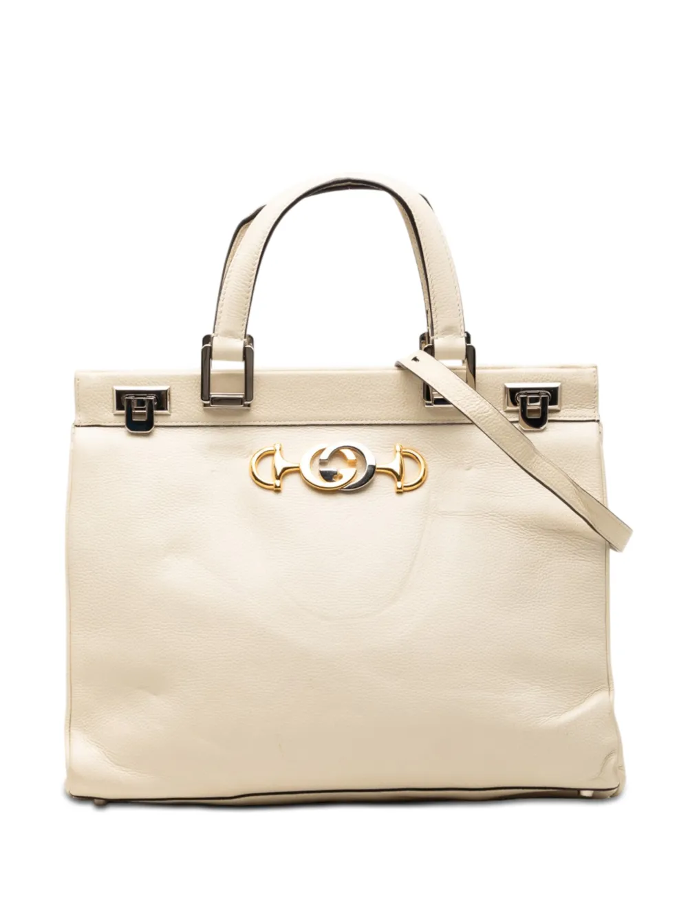 Gucci Pre-Owned 2000-2015 Medium Calfskin Zumi Top Handle Bag satchel - Bianco