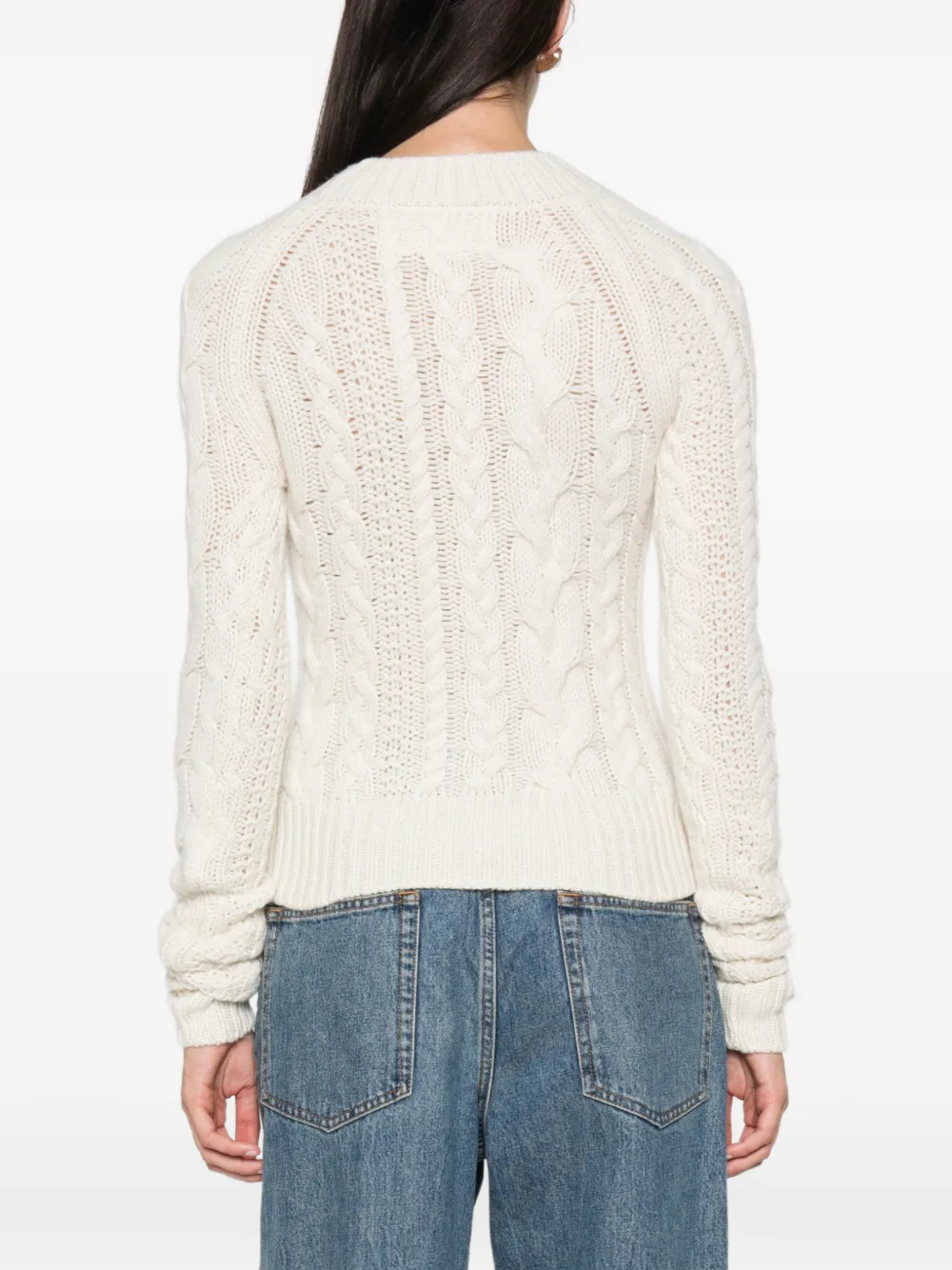 Ermanno Scervino Kabelgebreide trui Wit