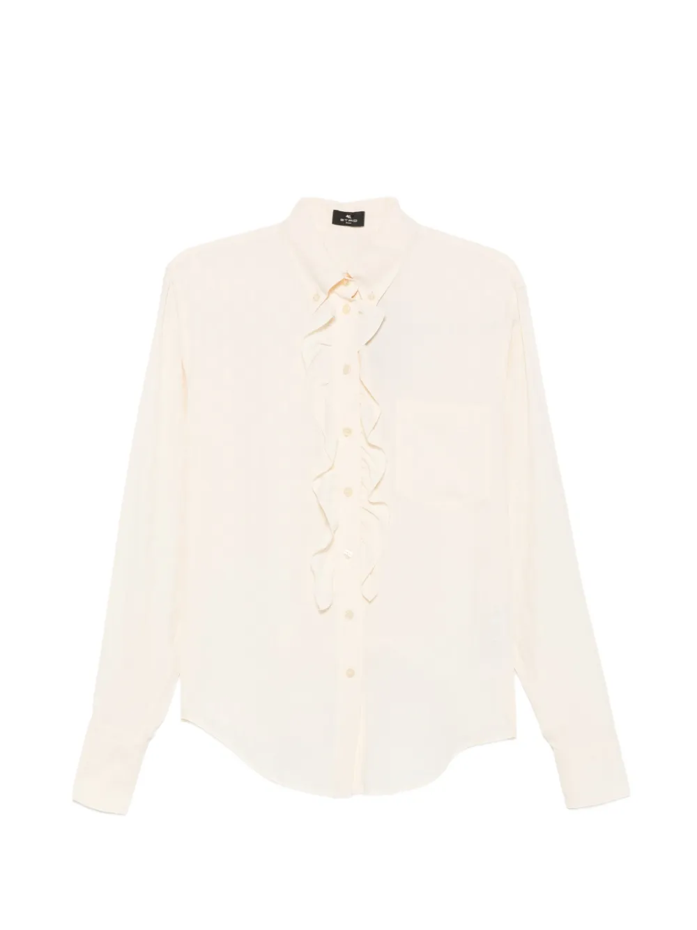 ETRO ruffled paisley-jacquard shirt - Toni neutri