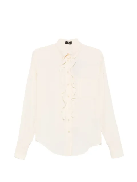 ETRO ruffled paisley-jacquard shirt