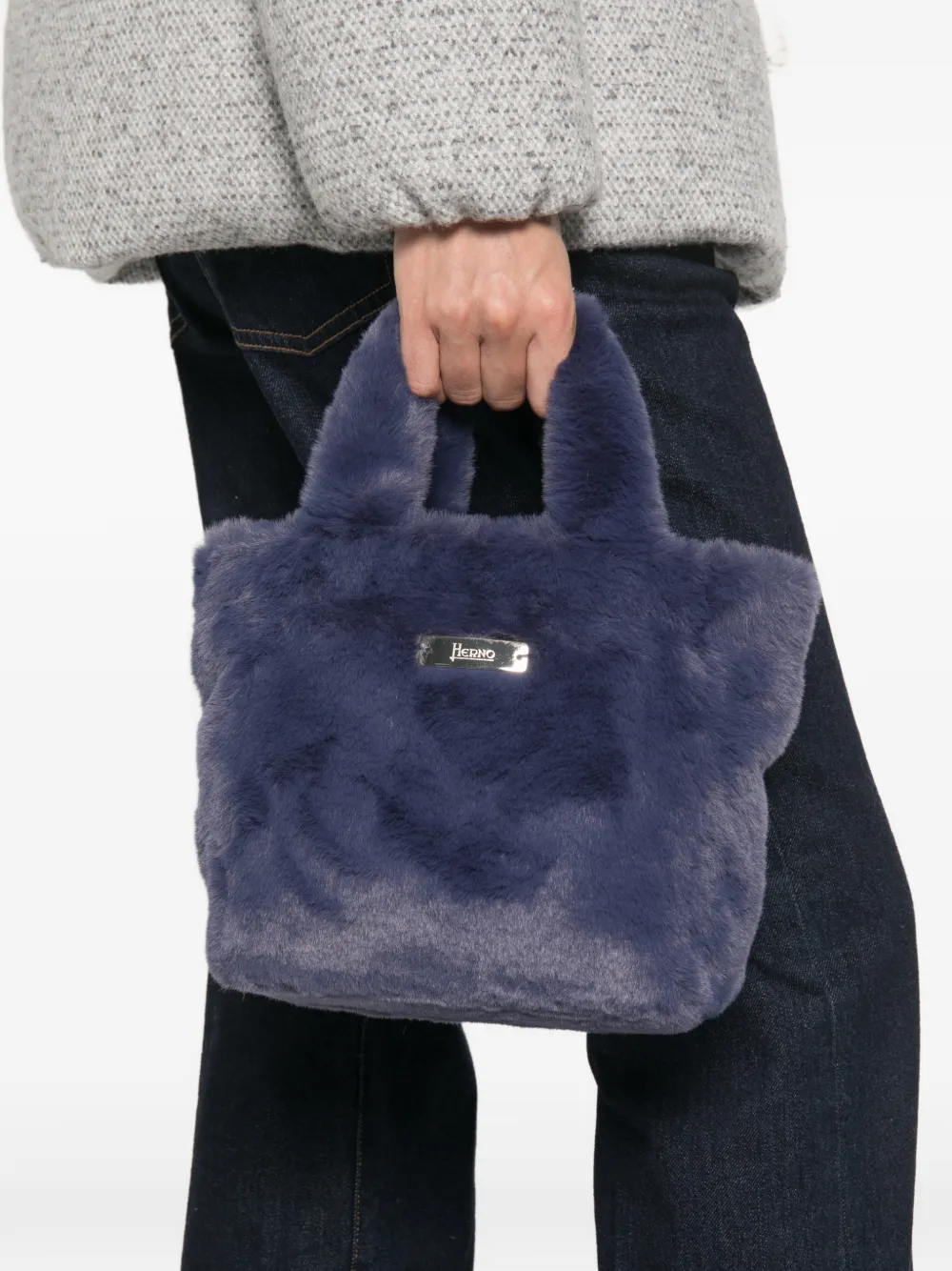 Herno Shopper met logoplakkaat Blauw