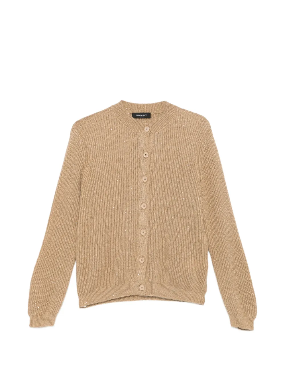 Fabiana Filippi sequin-embellished ribbed cardigan - Neutrals