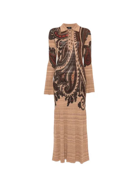 ETRO paisley-print polo-collar maxi dress