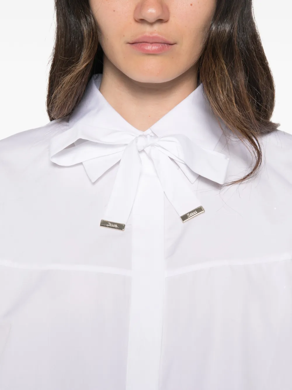 Herno pussy-bow long-sleeve shirt Wit