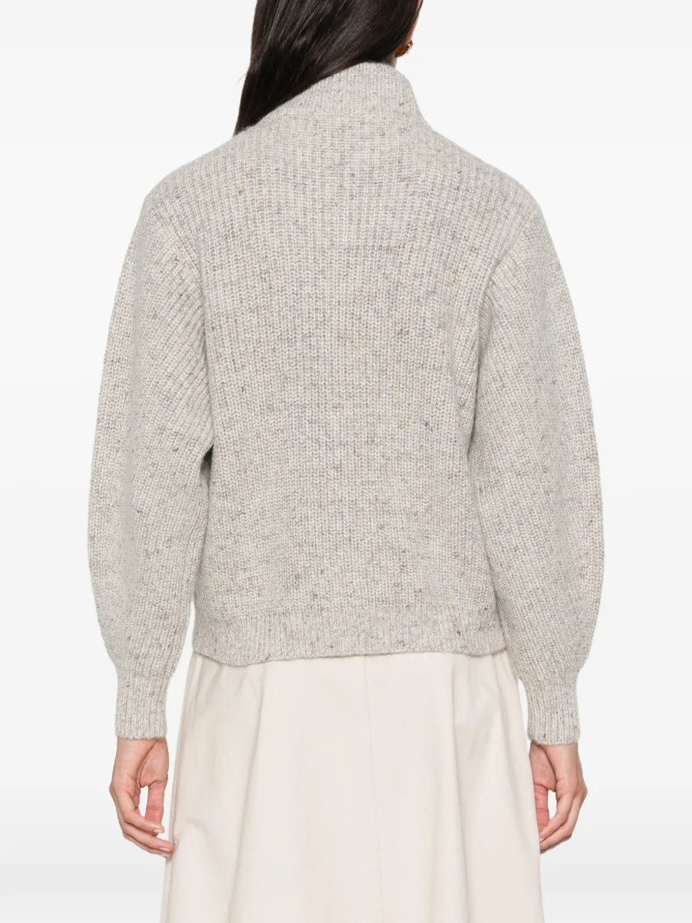 Fabiana Filippi patch-pocket zip-up cardigan Beige