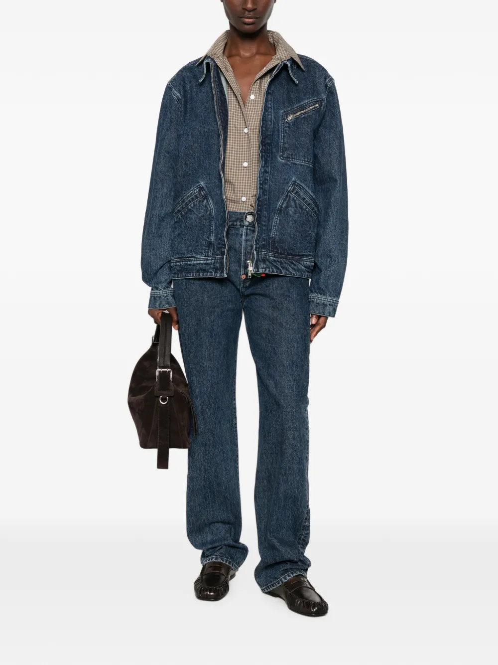 Kenzo Signature straight jeans met geborduurd logo Blauw