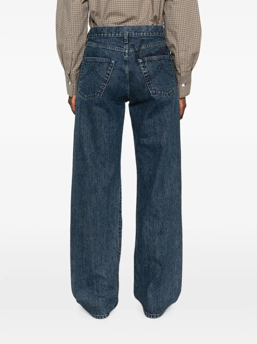 Kenzo Signature straight jeans met geborduurd logo Blauw