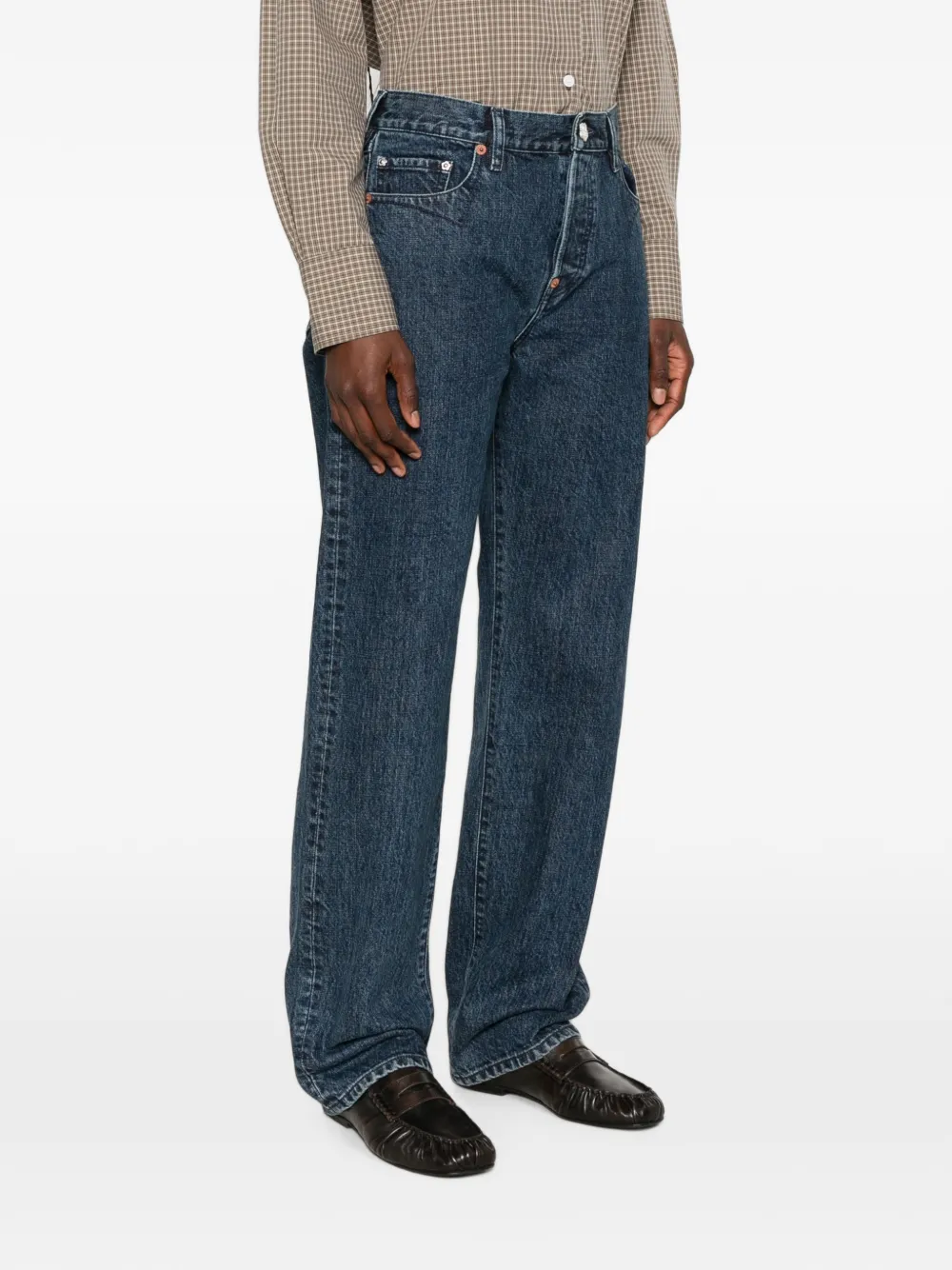 Kenzo Signature straight jeans met geborduurd logo Blauw